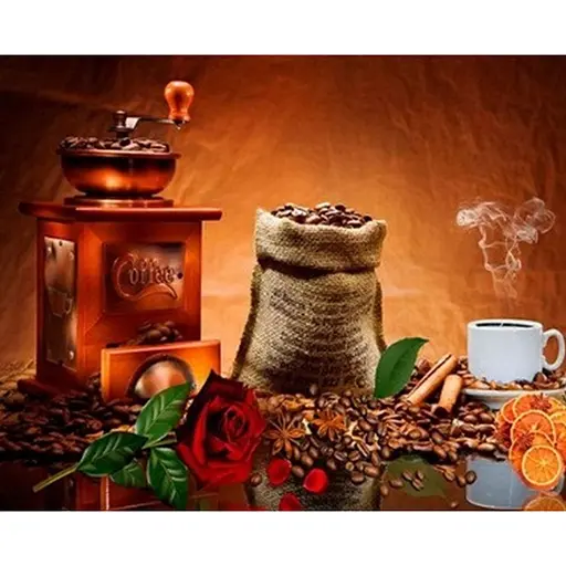 Картини за номерами Алмазна мозаїка на підрамнику, з принт. рамою "Натюрморт з кавою" 40*50 см (GA73231) - фото 1
