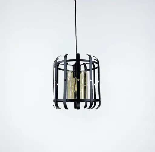 Підвісний світильник у стилі лофт з плафоном графіт або янтар Line.F Колір плафона Янтарний - фото 6