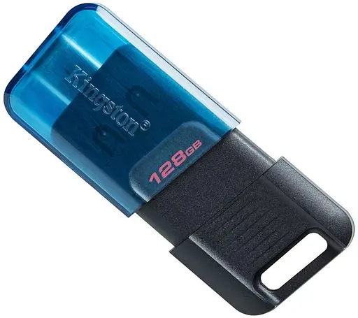 Флеш-накопичувач Kingston USB флеш накопичувач DataTraveler 80 M Blue/Black (DT80M/128GB) - фото 2