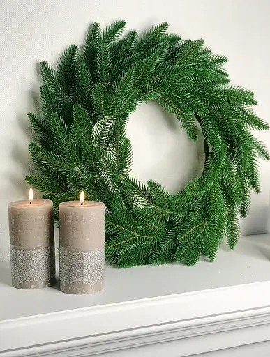 Венок хвойный Hvoya Classic литой светло-зеленый 40 см - фото 7