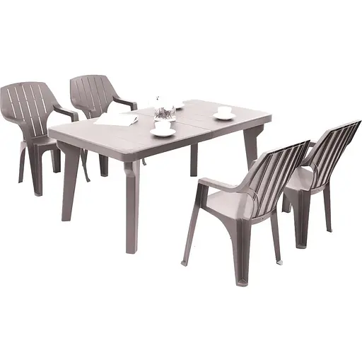 Стілець садовий пластиковий Bica Alta сіро-бежевий - фото 7