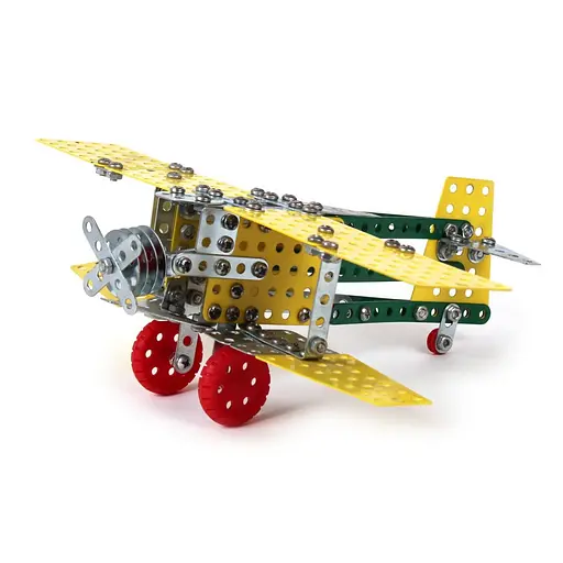 Детский Конструктор металлический "Самолет-биплан" ТехноК 4791TXK, 260 деталей - фото 2