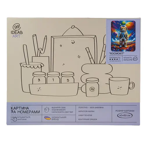 Набор для росписи по номерам "Космок" 40*50 см, IDEA2-GX47074, ТМ "99IDEAS" - фото 4