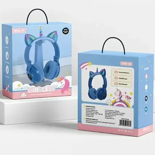 Навушники Unicorn Bluetooth Stereo STN-27 LED blue - фото 4
