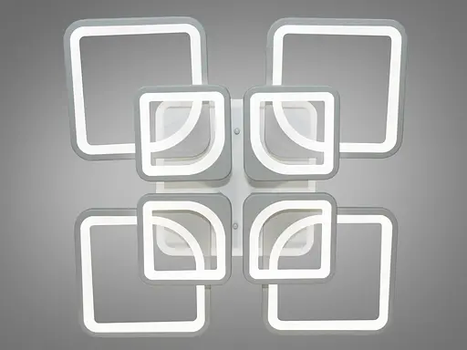 LED люстра в кухню с димером и цветной подсветкой, 190 Вт, серая - фото 2