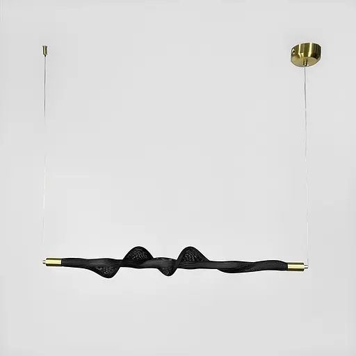 Світлодіодний горизонтальний світильник у латунному корпусі із чорною сіткою 80 см | Арт. DE36/800 H BK | Line F - фото 1