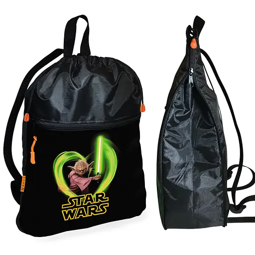 Рюкзак-мешок для обуви,спортивной формы Йода Star Wars детская сумка для сменки с расширителем (01244)