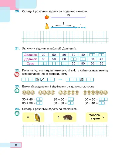 Математика. Навчальний посібник для 2 класу закладів загальної середньої освіти. Частина 1 - фото 7