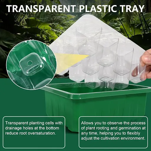 Підноси для насіння Verdenu з підсвічуванням для вирощування, 5 упаковок для рослин з контролером часу, 60-осередків - фото 6