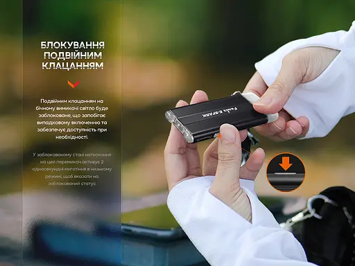 Ручний ліхтар брелок Fenix E-Spark 100лм (Чорний) - фото 10