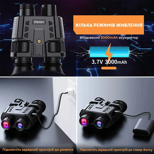 Очки ночного видения ПНВ с видео/фото записью и креплением на голову Binock NV8000, на аккумуляторе (100855) - фото 4