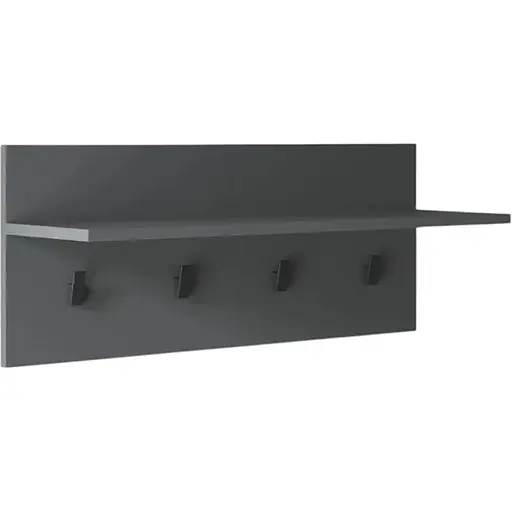 Вешалка настенная VAYS для одежды на 4 крючка с полкой M-46 антрацит