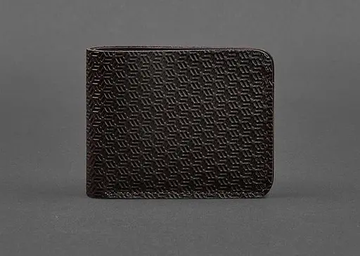 Кожаное портмоне 4.4 (с зажимом) Темно-коричневый краст карбон - фото 1