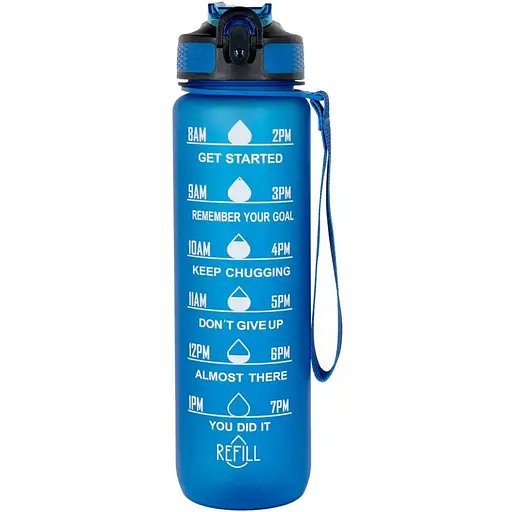 Пляшка для води Tritan фітнес, спорт, прогулянка GO 1 л Blue - фото 1