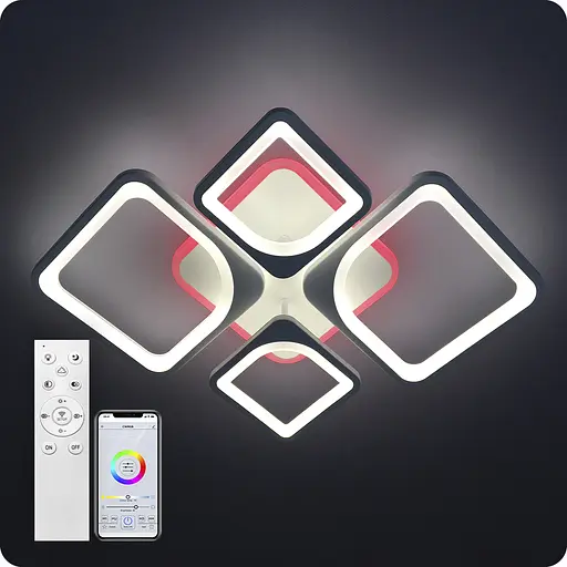 Люстра светодиодная 517 Light 3color с пультом 120Вт Белый (01672) - фото 5