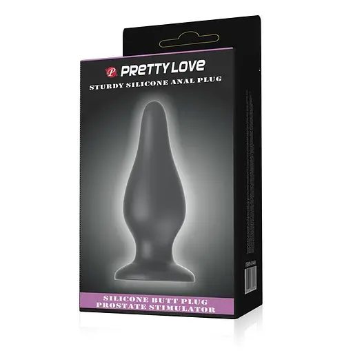 Анальна пробка Pretty Love Sturdy Silicone Anal Plug 15.4 см (чорний) - фото 6