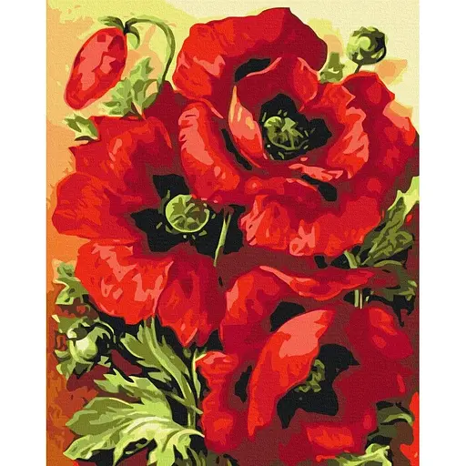 Картина по номерам на подрамнике Brushme Принт в маках - фото 1