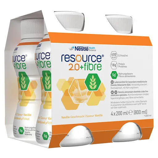 Набор энтеральное питание Nestle Health Science Resource 2.0+Fibre со вкусом ванили 3.2 л (4 уп. х 4 шт. х 200 мл) - фото 3