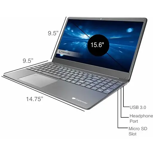 Ноутбук Gateway Ultra Slim Home+ 15.6" 4/128GB i3-1115G4 Black (GWNC31514-BK) - фото 4