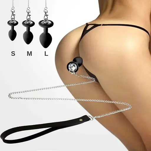 Силіконова анальна пробка Art of Sex Silicone Anal Plug with Leash size M - фото 3