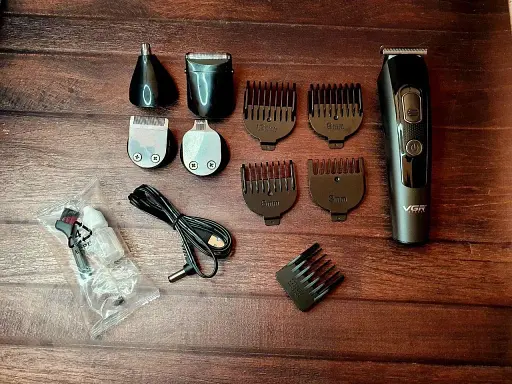 Мужской набор для стрижки VGR V-175 (5 в 1, LED-дисплей, USB) - фото 4