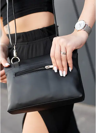 Сумка женская Sambag Rose черная 20 х 24 х 7 см (94200001) - фото 7