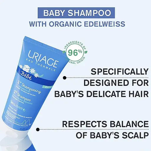 Екстра м'який шампунь Uriage Bebe 1er Shampooing Extra Gentle для дітей та немовлят 200 мл - фото 4