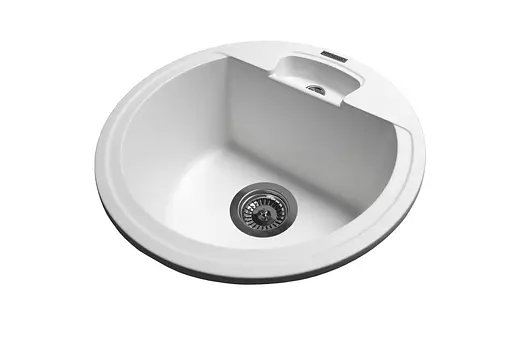 Кухонна мийка гранітна Miraggio Valencia white 442x442x202 00210802, Білий - фото 2