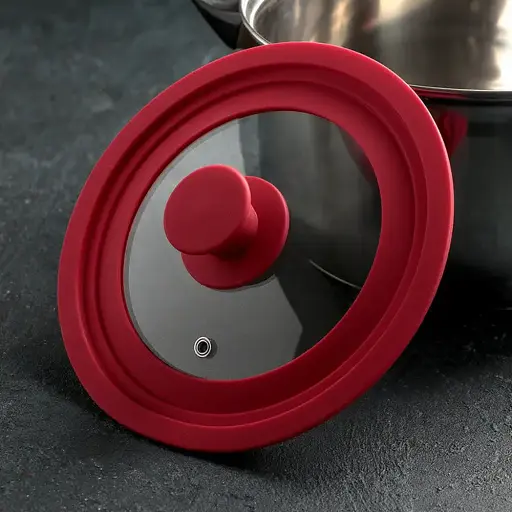 Крышка мультиразмерная стеклянная Frico для диаметров 20/22/24см FRU-1002 с силиконовым ободком универсальная - фото 5