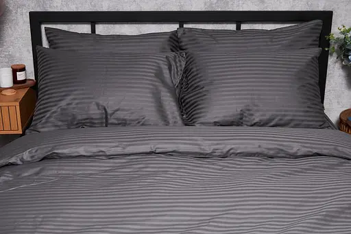 Набор наволочек Moon&Star Satin Stripe Stripe Black 50х50 см 2 шт - фото 1