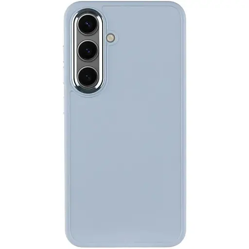TPU чехол Epik Bonbon Metal Style для Samsung Galaxy S24/S25 Голубой / Mist blue