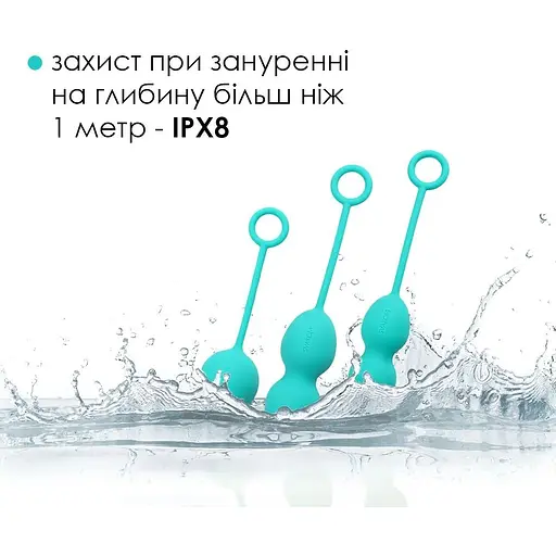 Набір вагінальних кульок Svakom Nova Green зі зміщеним центром ваги - фото 4