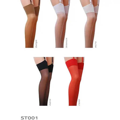 Классические чулки под пояс с широкой резинкой ST001 5 nero - Passion - фото 3