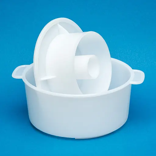 Форма для виготовлення твердого та м'якого сиру з поршнем Ø 16 см на 1.5 кг сиру, Kitchette Білий 85131 - фото 3