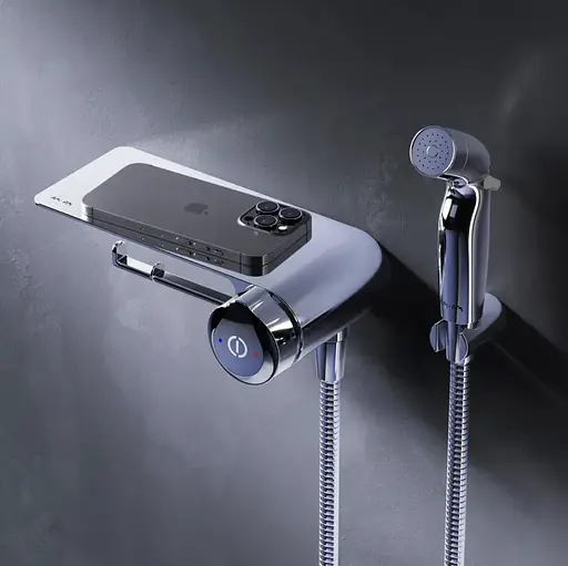 Гігієнічний душ Am.Pm X-Joy із змішувачем та полицею, хром F0H85A800 - фото 2