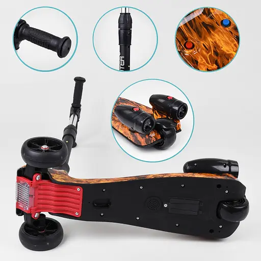 Самокат дитячий Best Scooter 60х82х64 см Чорно-жовтогарячий 000231567 - фото 4