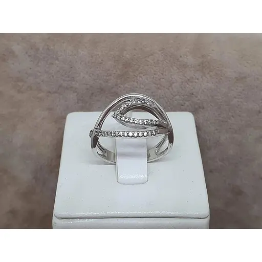 Серебряное кольцо Агни ОКТАВА с фианитами. 1163/1Р-CZ 17,5 - фото 5