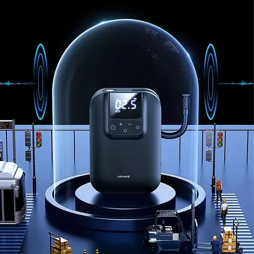 Портативний насос Usams US-ZB215 Mini Car Air Pump Black - фото 5