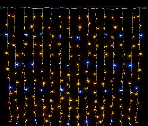 Гірлянда Штора 2х2 м у кімнату на стіну Жовта світлодіодна інтер’єрна 240 лампочок Laplandia від мережі (Y.03.5Т.240+) - фото 3