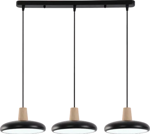 Подвесная люстра XI3342-3 черный + дерево - фото 2