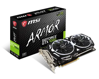 Видеокарта GeForce GTX 1060 6GB MSI Armor OCV1 (GTX 1060 ARMOR 6G OCV1) Б/У - фото 1