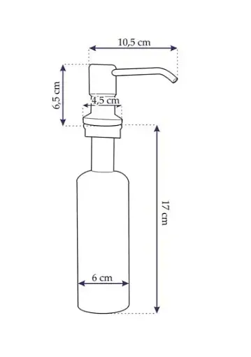 Вбудований диспенсер для рідини Rea 250 мл brushed gold BAT-08001, Золотий - фото 5