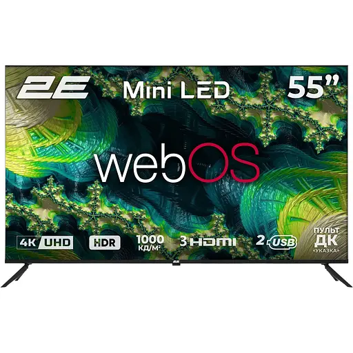 2E Телевізор 55" MiniLED 4K 60Hz Smart WebOS Black