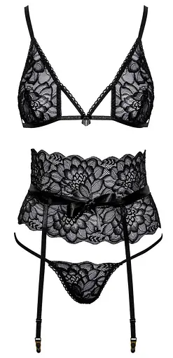 Комплект Kissable Suspender Set S/M чорний - фото 3