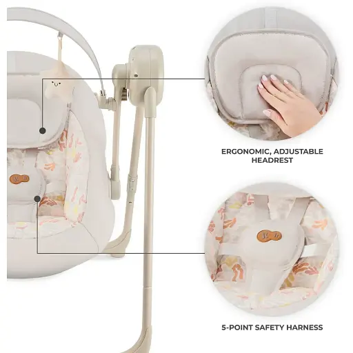 Кресло-качели Kinderkraft Swingee Beige (KBSWIN00BEG0000) - фото 4