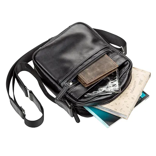 Сумка кожаная мужская SHVIGEL 18х21х7,5 см sum0012507 - фото 3