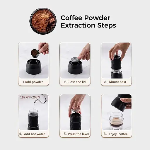 Портативная кофеварка Biolomix Espresso Machine HS-8439 для капсул и молотого кофе черная - фото 4