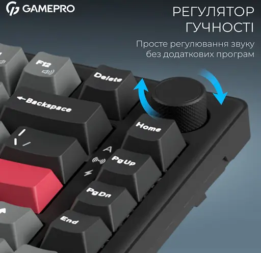 Клавіатура ігрова механічна GamePro MK-266-BK Asgard Yord Keychron Super Red Switch Bluetooth 5.2/2.4 ГГц/USB Black - фото 16