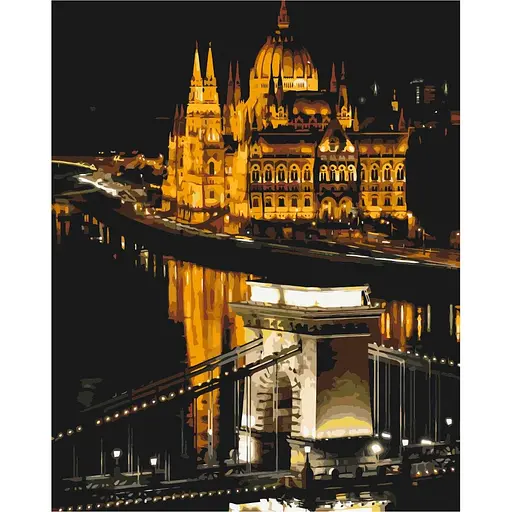 Картина за номерами Нічний Будапешт Brushme 40x50 см кольорова 000221502