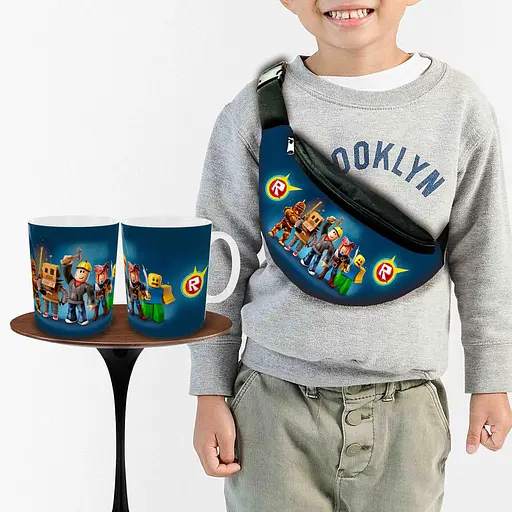 Подарунковий набір: Сумка-бананка + Кружка Роблокс "Roblox", дитячий, для хлопчика (00234)